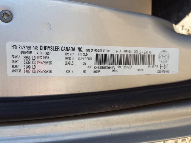 Photo 9 VIN: 2C4RDGBG6CR384875 - DODGE GRAND CARA 