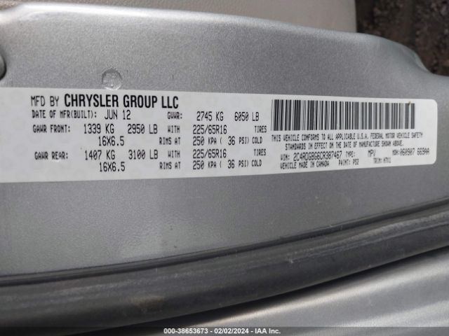 Photo 8 VIN: 2C4RDGBG6CR387467 - DODGE GRAND CARAVAN 