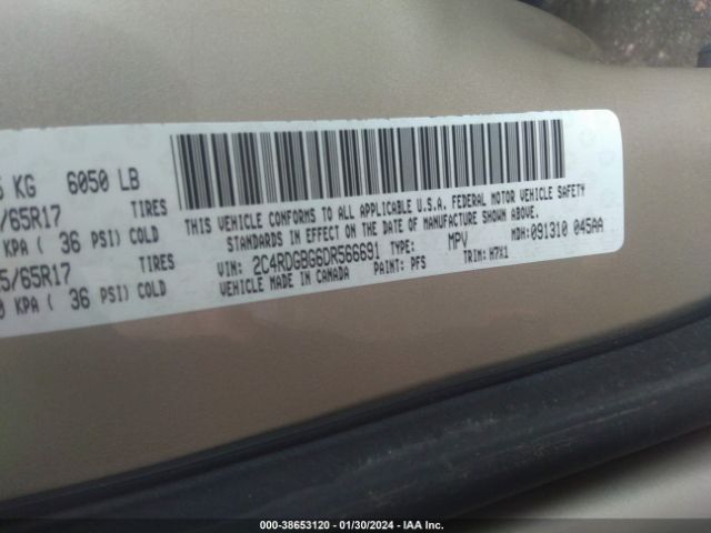 Photo 8 VIN: 2C4RDGBG6DR566691 - DODGE GRAND CARAVAN 