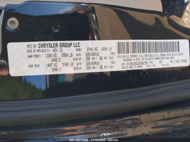 Photo 8 VIN: 2C4RDGBG6DR586598 - DODGE GRAND CARAVAN 