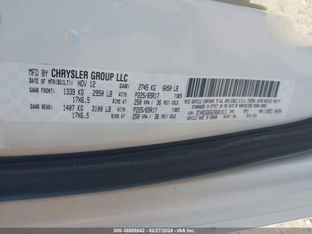 Photo 8 VIN: 2C4RDGBG6DR601813 - DODGE GRAND CARAVAN 