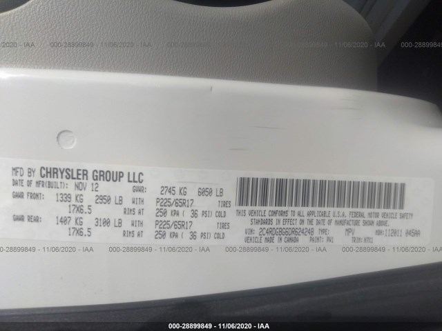 Photo 8 VIN: 2C4RDGBG6DR624248 - DODGE GRAND CARAVAN 