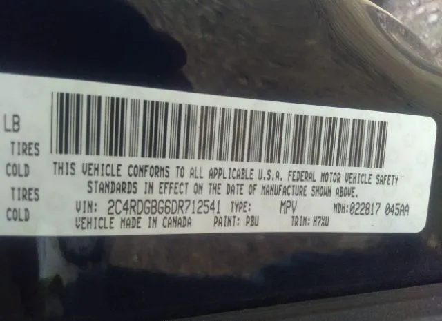 Photo 8 VIN: 2C4RDGBG6DR712541 - DODGE GRAND CARAVAN 