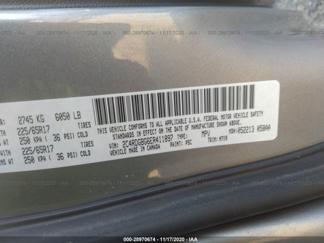 Photo 8 VIN: 2C4RDGBG6ER411897 - DODGE GRAND CARAVAN 