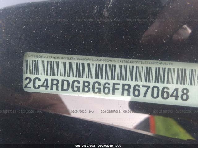 Photo 8 VIN: 2C4RDGBG6FR670648 - DODGE GRAND CARAVAN 