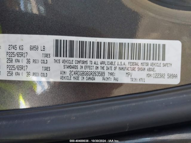 Photo 8 VIN: 2C4RDGBG6GR263589 - DODGE GRAND CARAVAN 