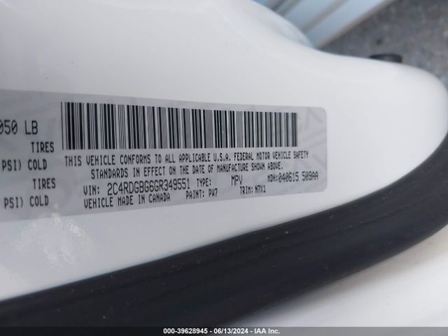 Photo 8 VIN: 2C4RDGBG6GR349551 - DODGE GRAND CARAVAN 