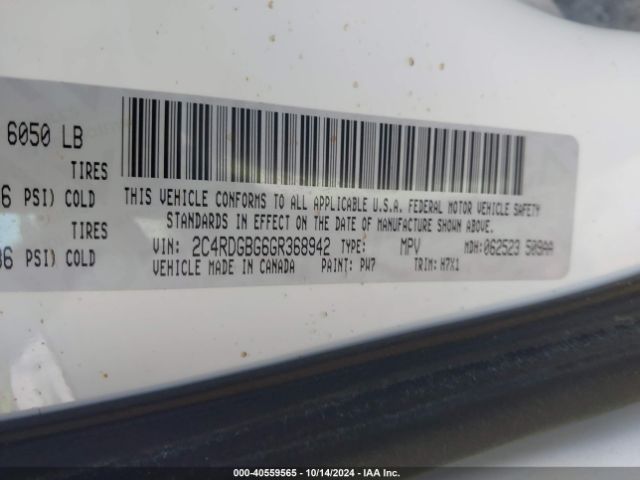 Photo 8 VIN: 2C4RDGBG6GR368942 - DODGE GRAND CARAVAN 