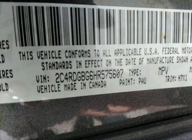 Photo 8 VIN: 2C4RDGBG6HR575607 - DODGE GRAND CARAVAN 