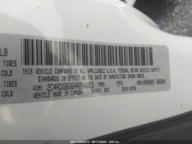 Photo 8 VIN: 2C4RDGBG6HR854023 - DODGE GRAND CARAVAN 