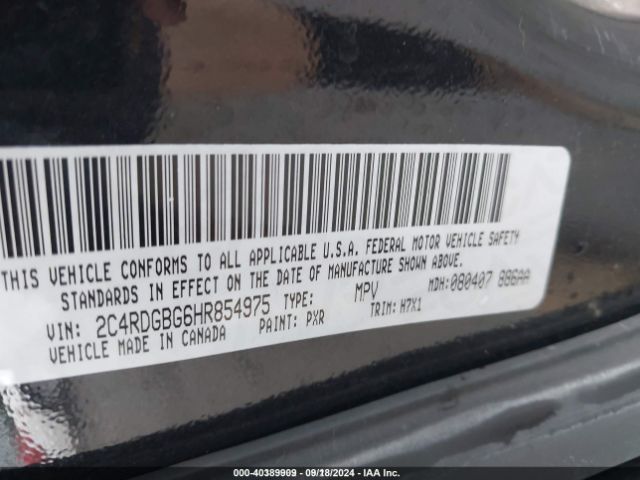 Photo 8 VIN: 2C4RDGBG6HR854975 - DODGE GRAND CARAVAN 