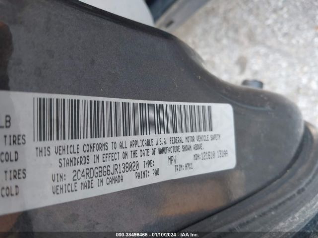 Photo 8 VIN: 2C4RDGBG6JR138020 - DODGE GRAND CARAVAN 