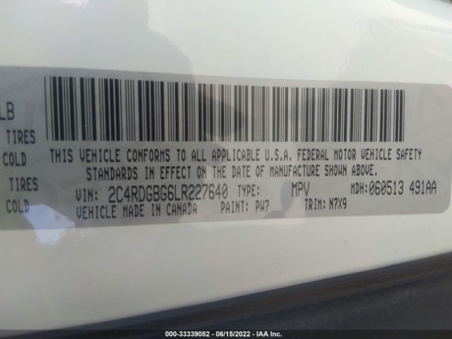 Photo 8 VIN: 2C4RDGBG6LR227640 - DODGE GRAND CARAVAN 