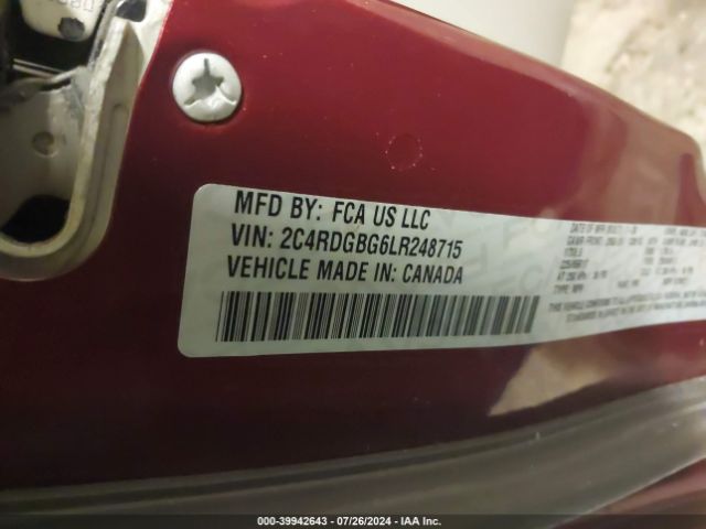 Photo 8 VIN: 2C4RDGBG6LR248715 - DODGE GRAND CARAVAN 