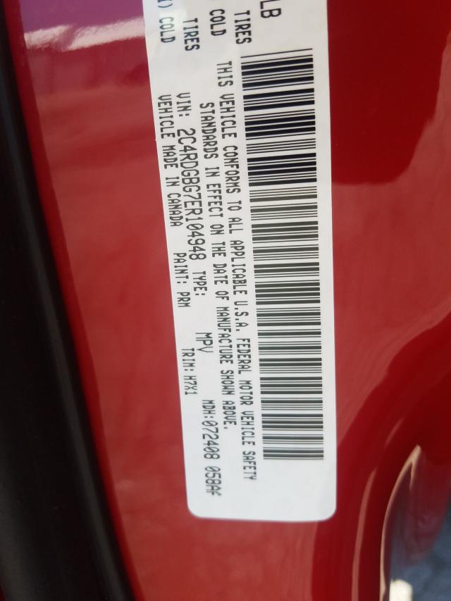 Photo 9 VIN: 2C4RDGBG7ER104948 - DODGE GRAND CARA 