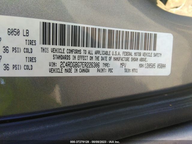 Photo 8 VIN: 2C4RDGBG7ER226306 - DODGE GRAND CARAVAN 