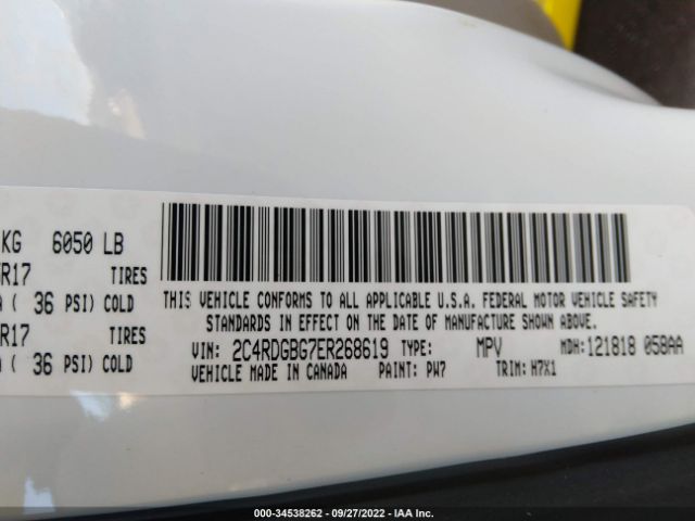 Photo 8 VIN: 2C4RDGBG7ER268619 - DODGE GRAND CARAVAN 