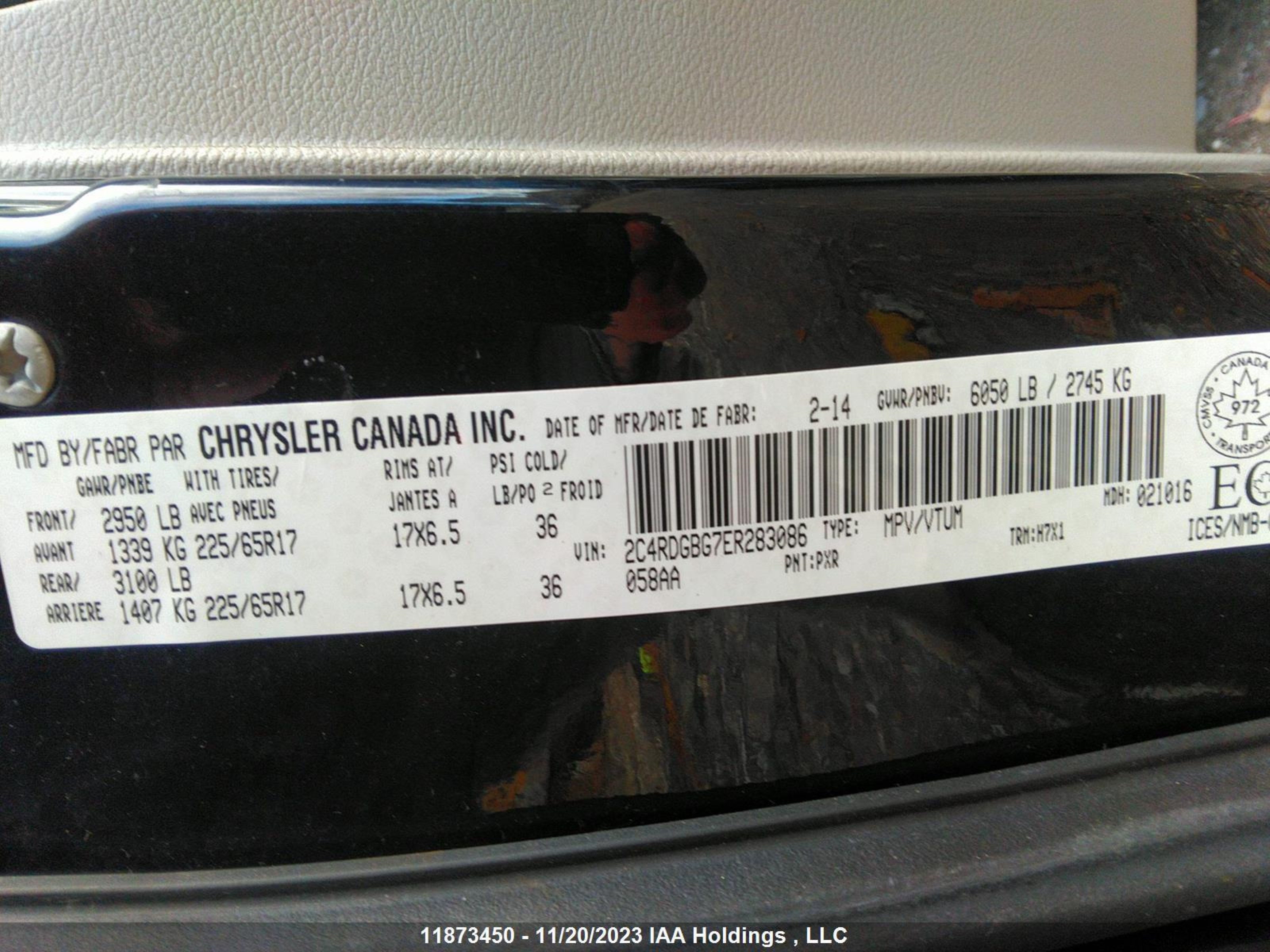 Photo 9 VIN: 2C4RDGBG7ER283086 - DODGE CARAVAN 