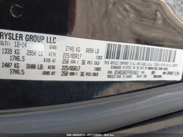 Photo 8 VIN: 2C4RDGBG7FR593823 - DODGE GRAND CARAVAN 