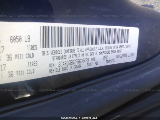 Photo 8 VIN: 2C4RDGBG7FR630479 - DODGE GRAND CARAVAN 