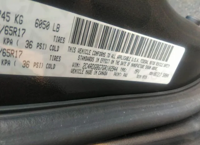 Photo 8 VIN: 2C4RDGBG7GR102944 - DODGE GRAND CARAVAN 