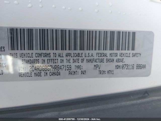 Photo 8 VIN: 2C4RDGBG7HR847159 - DODGE GRAND CARAVAN 