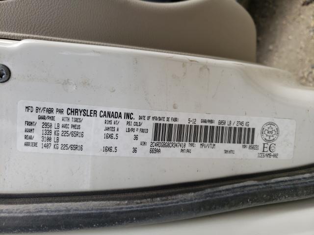 Photo 9 VIN: 2C4RDGBG8CR347410 - DODGE GRAND CARA 