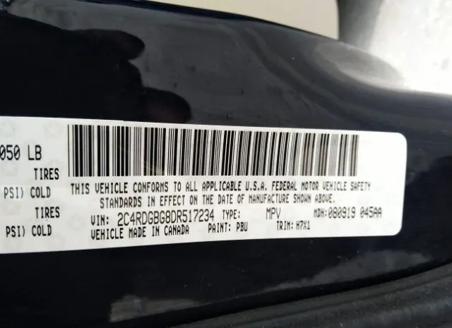 Photo 8 VIN: 2C4RDGBG8DR517234 - DODGE GRAND CARAVAN 