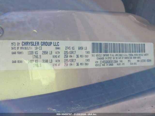 Photo 8 VIN: 2C4RDGBG8ER212804 - DODGE GRAND CARAVAN 