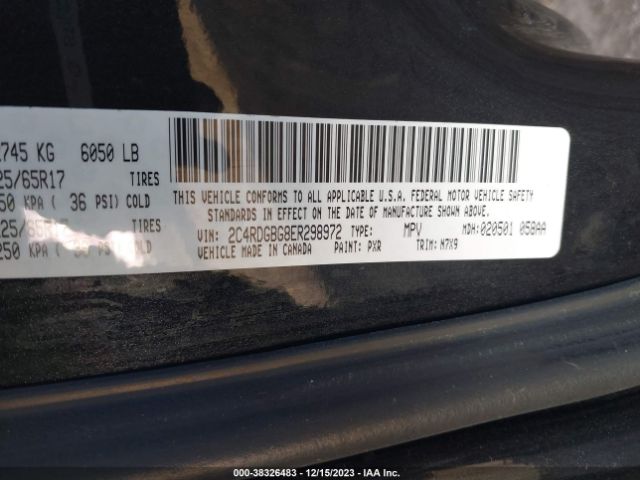 Photo 8 VIN: 2C4RDGBG8ER298972 - DODGE GRAND CARAVAN 