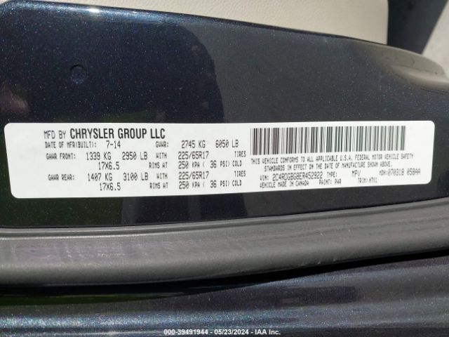 Photo 8 VIN: 2C4RDGBG8ER452922 - DODGE GRAND CARAVAN 