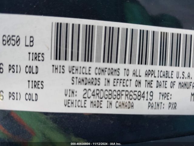 Photo 8 VIN: 2C4RDGBG8FR658419 - DODGE GRAND CARAVAN 