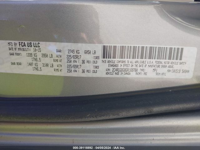 Photo 8 VIN: 2C4RDGBG8GR169780 - DODGE GRAND CARAVAN 