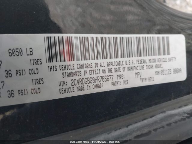 Photo 8 VIN: 2C4RDGBG8HR786677 - DODGE GRAND CARAVAN 