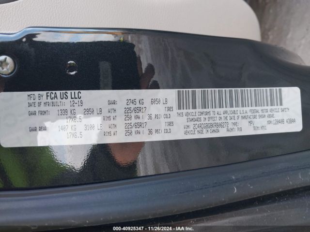 Photo 8 VIN: 2C4RDGBG8KR806272 - DODGE GRAND CARAVAN 