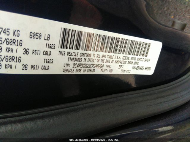 Photo 8 VIN: 2C4RDGBG9CR349280 - DODGE GRAND CARAVAN 