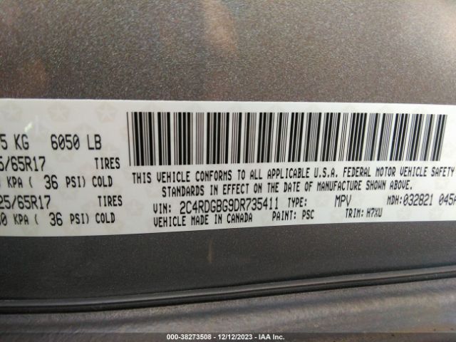 Photo 8 VIN: 2C4RDGBG9DR735411 - DODGE GRAND CARAVAN 