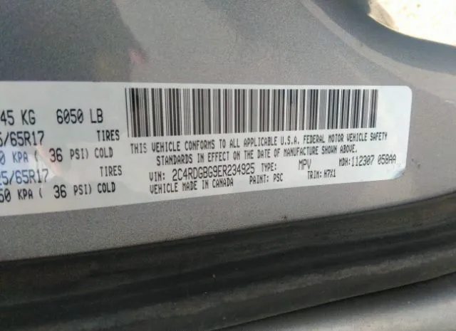 Photo 8 VIN: 2C4RDGBG9ER234925 - DODGE GRAND CARAVAN 