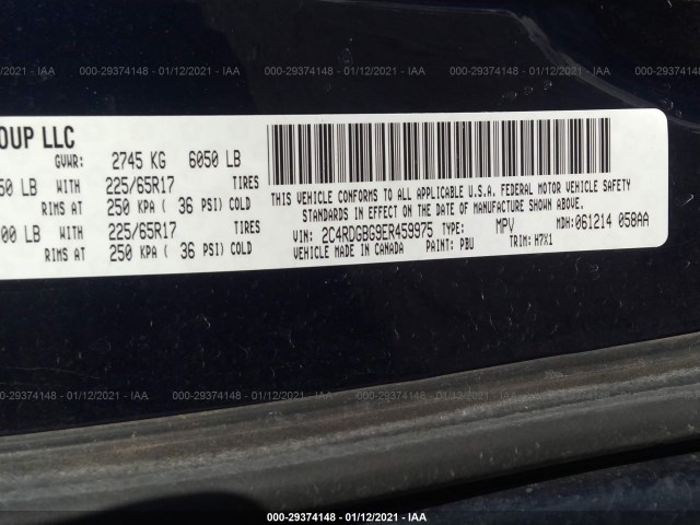 Photo 8 VIN: 2C4RDGBG9ER459975 - DODGE GRAND CARAVAN 