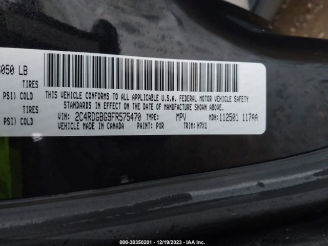 Photo 8 VIN: 2C4RDGBG9FR575470 - DODGE GRAND CARAVAN 