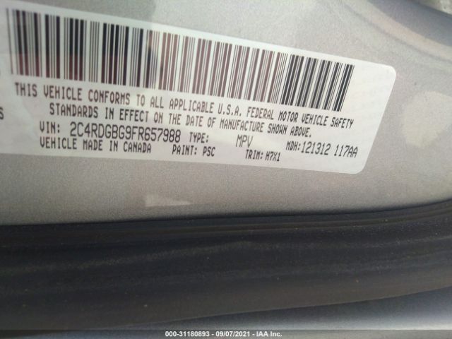 Photo 8 VIN: 2C4RDGBG9FR657988 - DODGE GRAND CARAVAN 