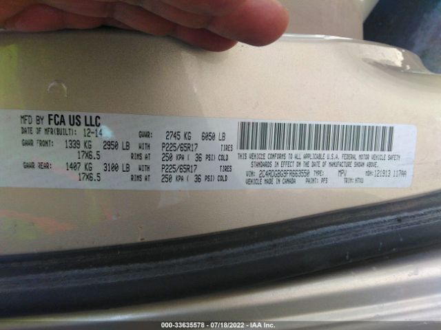 Photo 8 VIN: 2C4RDGBG9FR663550 - DODGE GRAND CARAVAN 