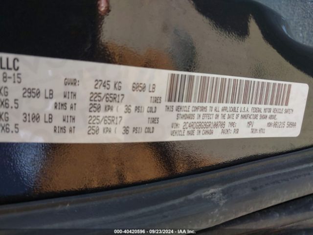 Photo 8 VIN: 2C4RDGBG9GR100709 - DODGE GRAND CARAVAN 