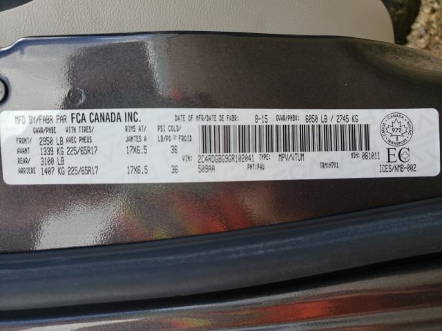 Photo 9 VIN: 2C4RDGBG9GR102041 - DODGE GRAND CARA 