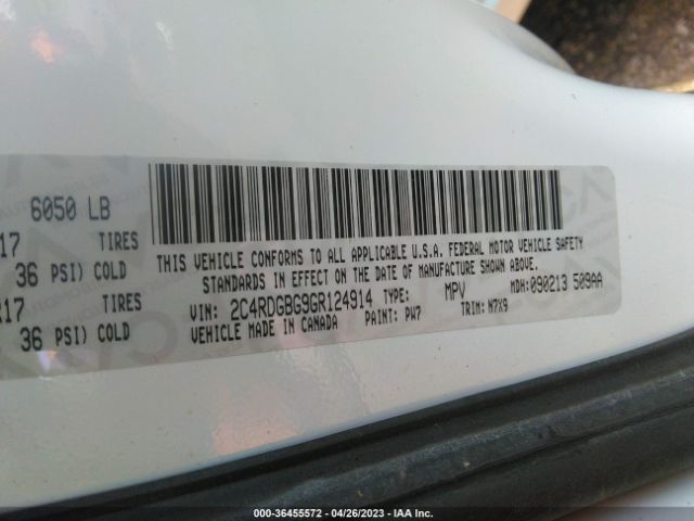 Photo 8 VIN: 2C4RDGBG9GR124914 - DODGE GRAND CARAVAN 