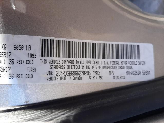 Photo 12 VIN: 2C4RDGBG9GR278295 - DODGE GRAND CARA 