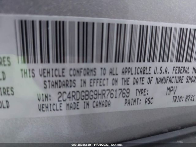 Photo 8 VIN: 2C4RDGBG9HR761769 - DODGE GRAND CARAVAN 