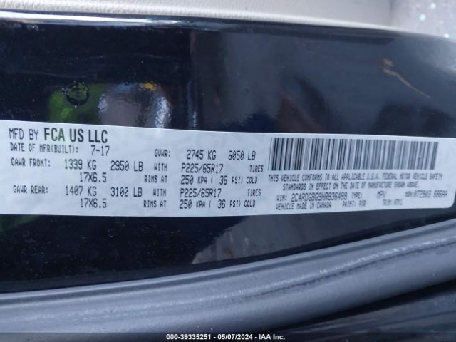 Photo 8 VIN: 2C4RDGBG9HR836499 - DODGE GRAND CARAVAN 