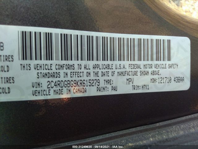 Photo 8 VIN: 2C4RDGBG9KR615279 - DODGE GRAND CARAVAN 