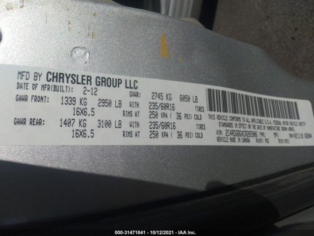 Photo 8 VIN: 2C4RDGBGXCR265906 - DODGE GRAND CARAVAN 